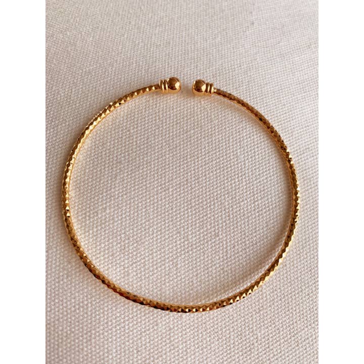 Haus of Monogram - Wholesale Cuff bracelet - Gold Filled Adjustable Bangle | Minimal Everyday Classic3
