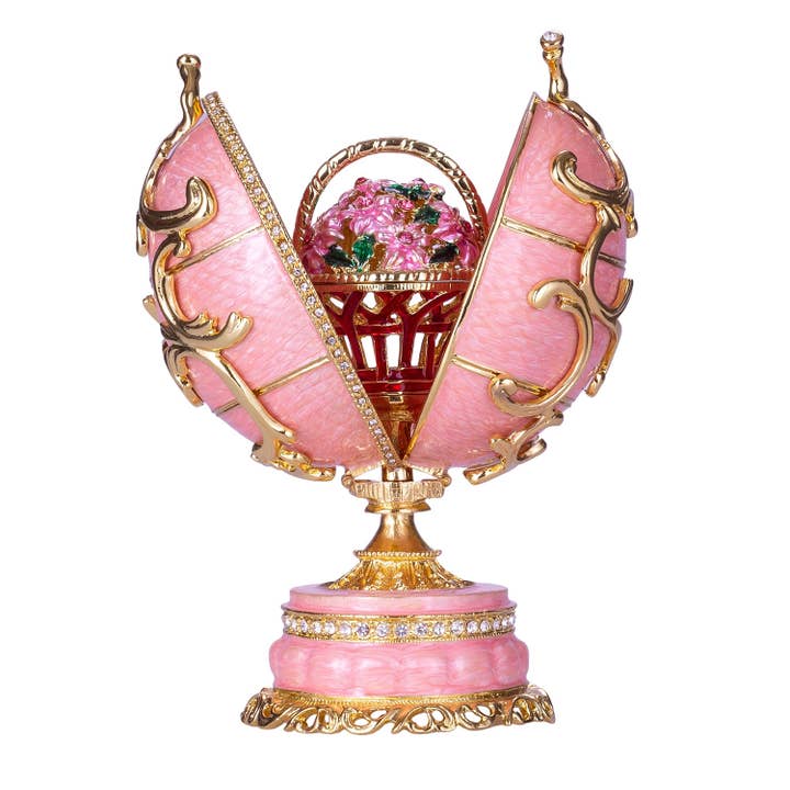Faberge Spring Flowers Egg Music Box Trinket Jewel box pink for wholesale by danila-souvenirs