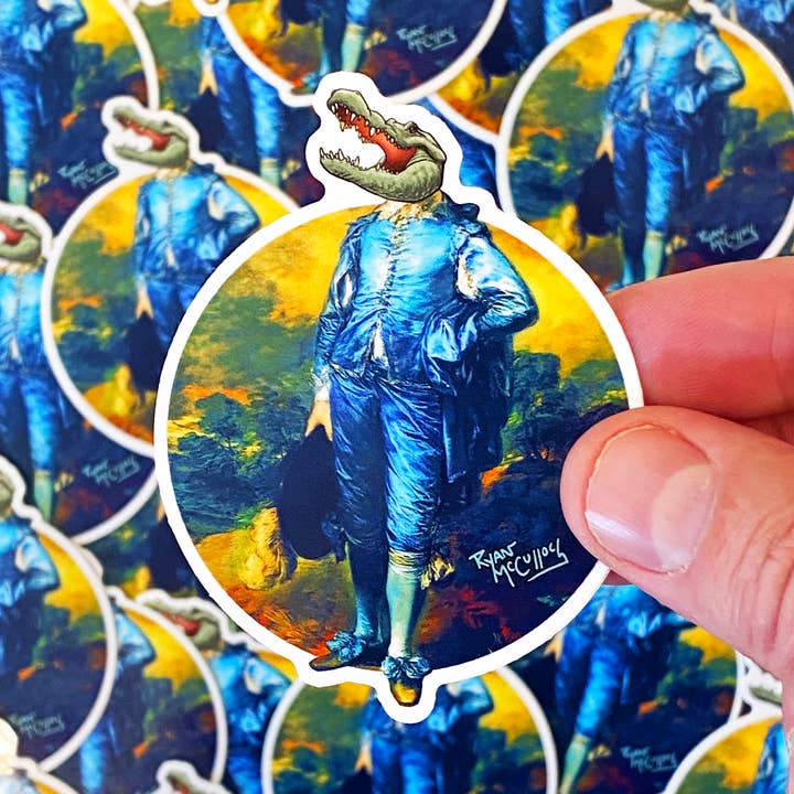 VINYL STICKER: The Blue Gator (Blue Boy Art Parody) for wholesale by Ryan McCulloch Art