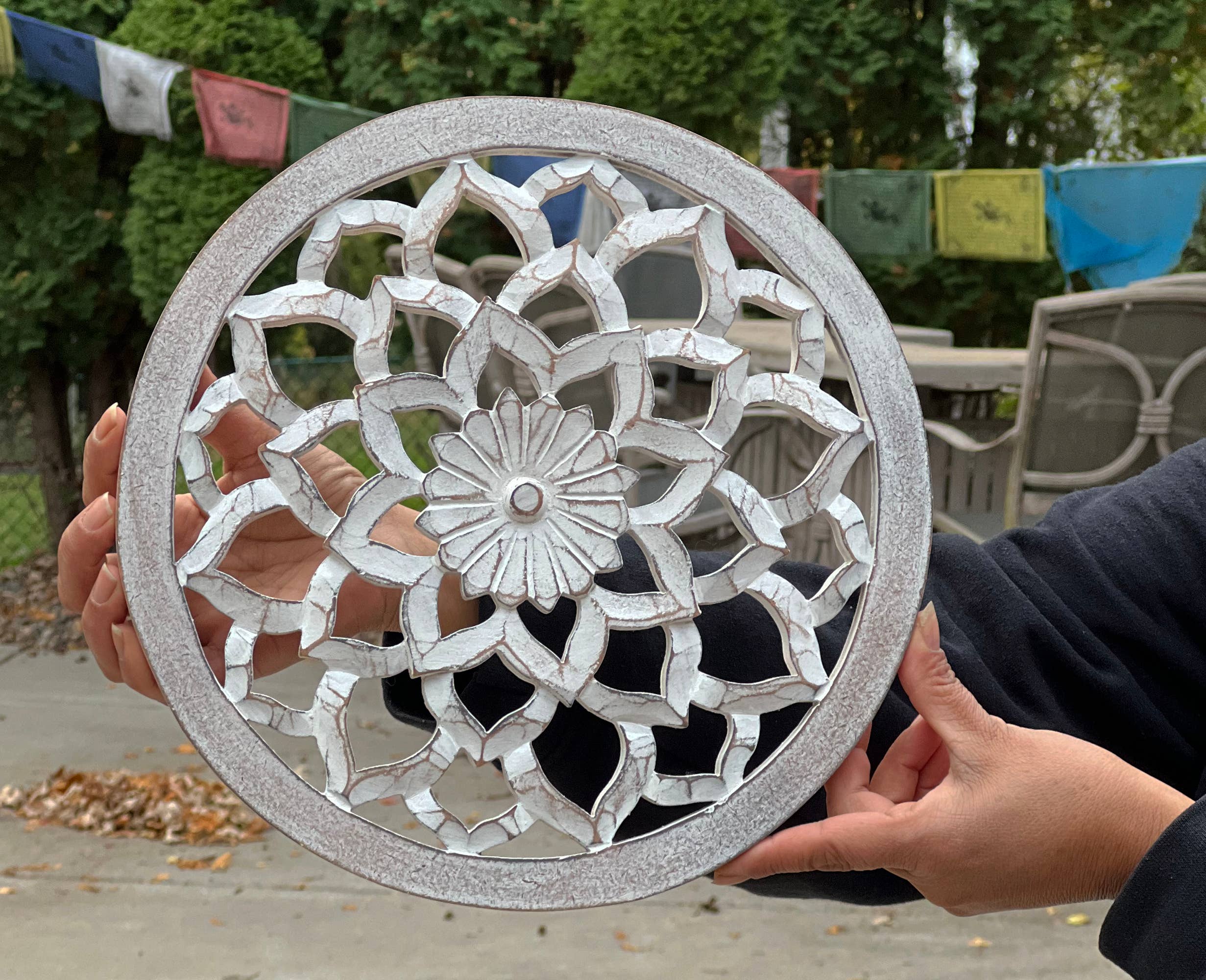 Lungta Imports - Wholesale Wall Accent - Handcrafted Wooden Lotus Flower Wall Décor Hanging Art0