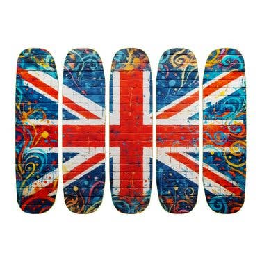 Fabric Skateboard Decks – Satz von fünf - UNION JACK für den Großhandel von Febland