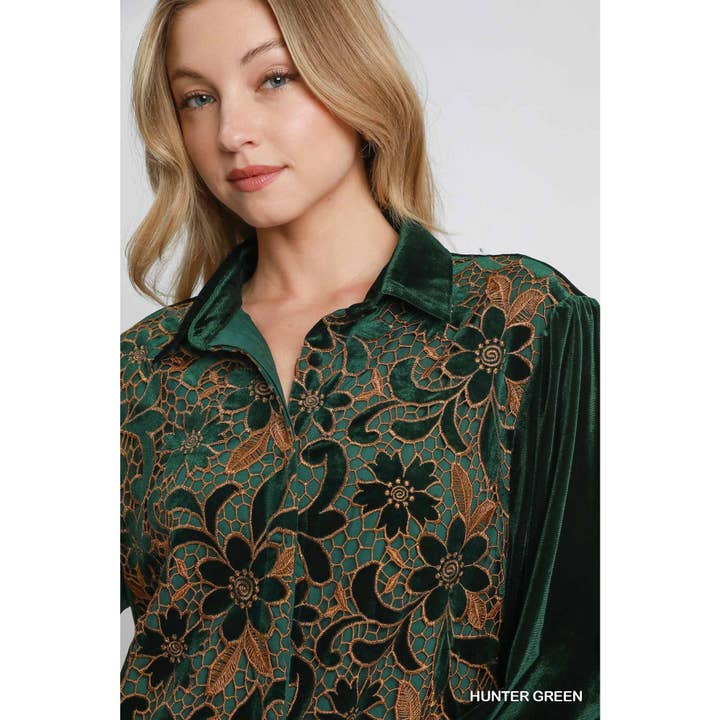 STYLE USA - Wholesale Dress - Women's - Velvet Lace Shirt Dress