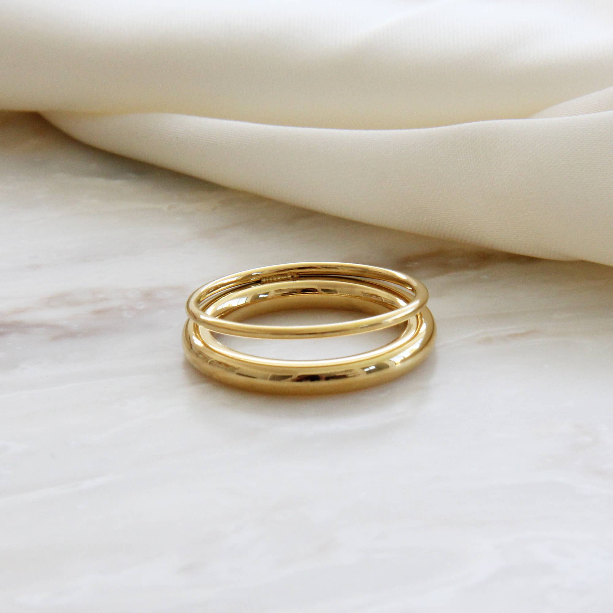 Gold Double Band Ring for wholesale on Faire