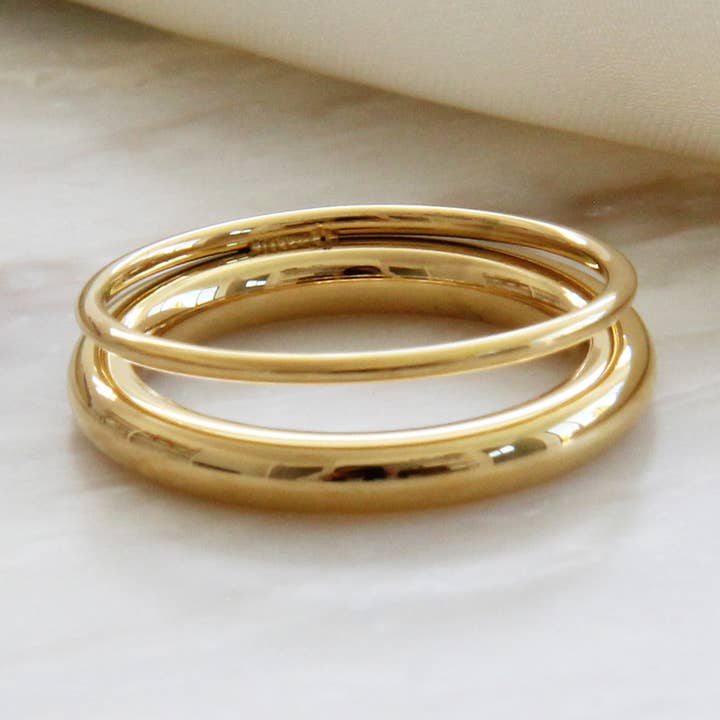 Gold Double Band Ring for wholesale on Faire0