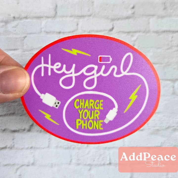 AddPeace Studio – Großhandel Aufkleber – Lade dein Handy auf Lustiger Niedriger Akku Erinnerung Aufkleber2