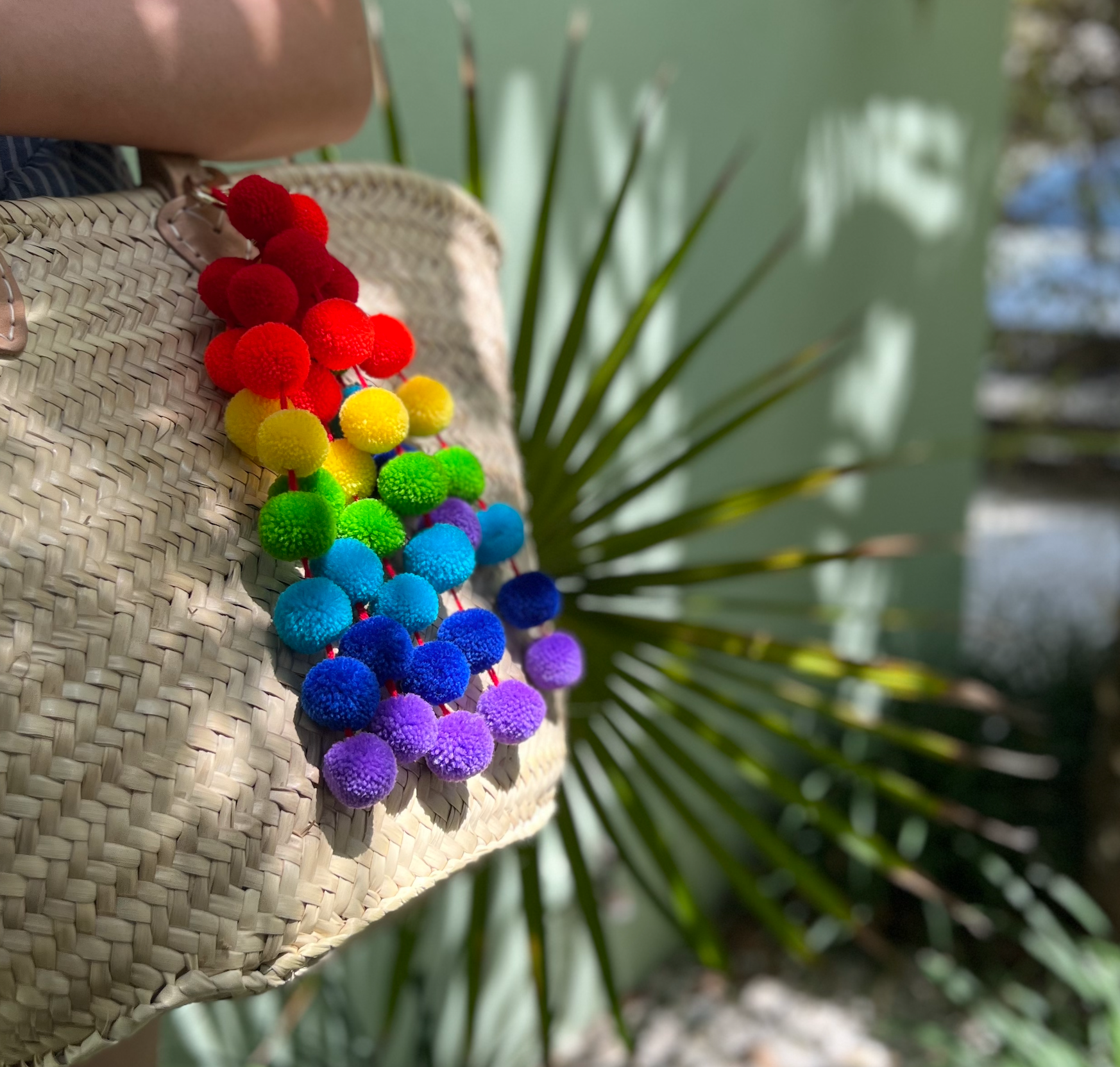 PomPom Galore - Vente Accessoire de sac – femme - Accessoire de sac arc-en-ciel PomPom1