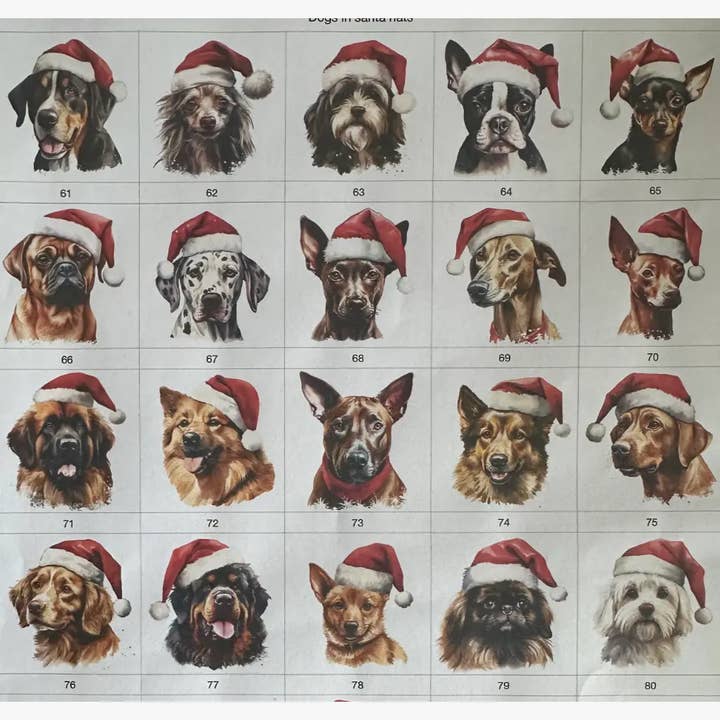 Storms Style - Wholesale Ornament - Dogs in Santa Hats Velvet Christmas Decorations - 100 breed