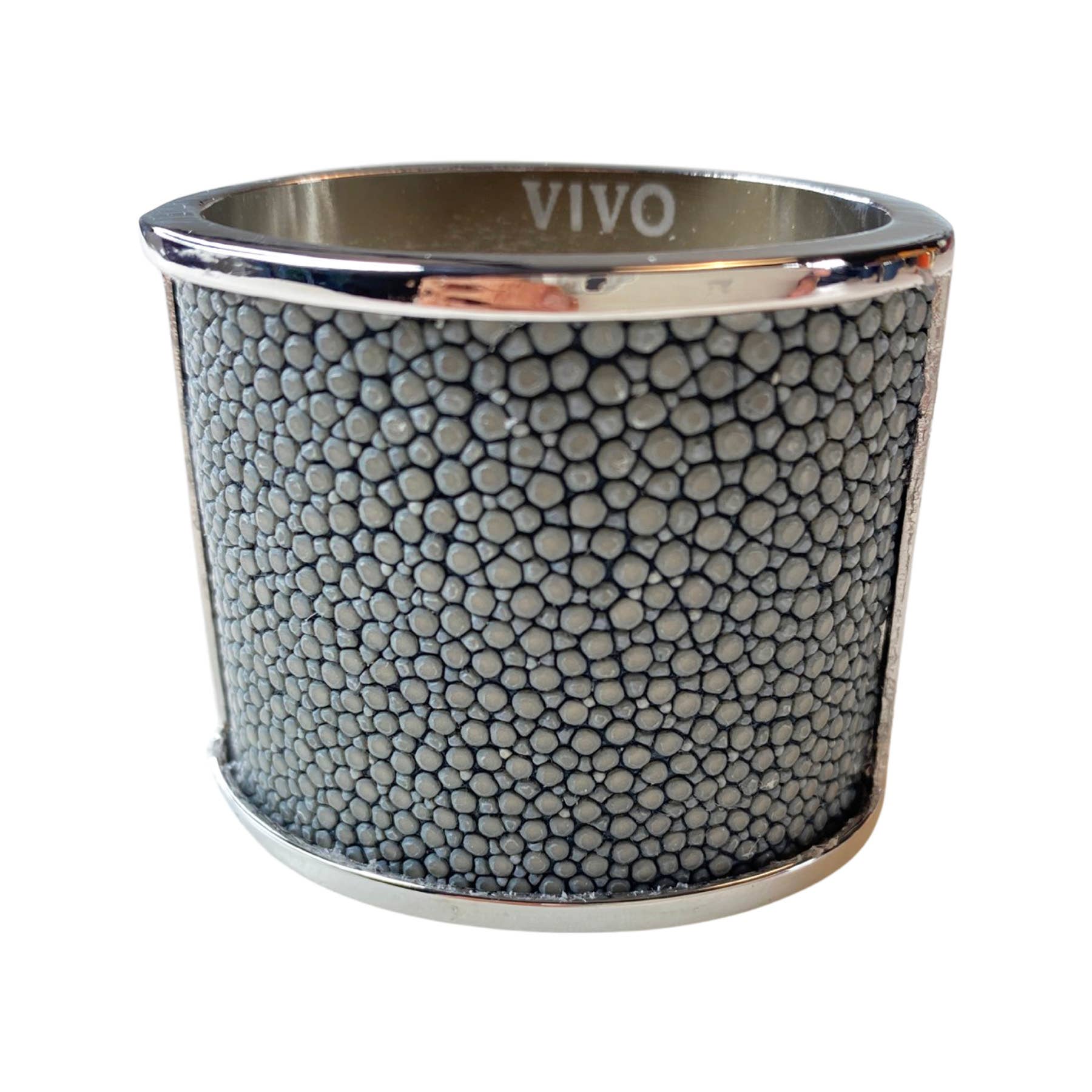VIVO - Wholesale Napkin Ring - Genuine Shagreen Inlay Silver Napkin Ring4