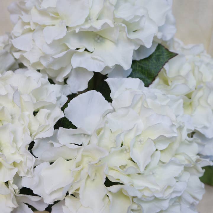 Sweet Home Deco - Wholesale Artificial flowers - 18" Super Soft Silk Hydrangea Artificial Flower Bush White1