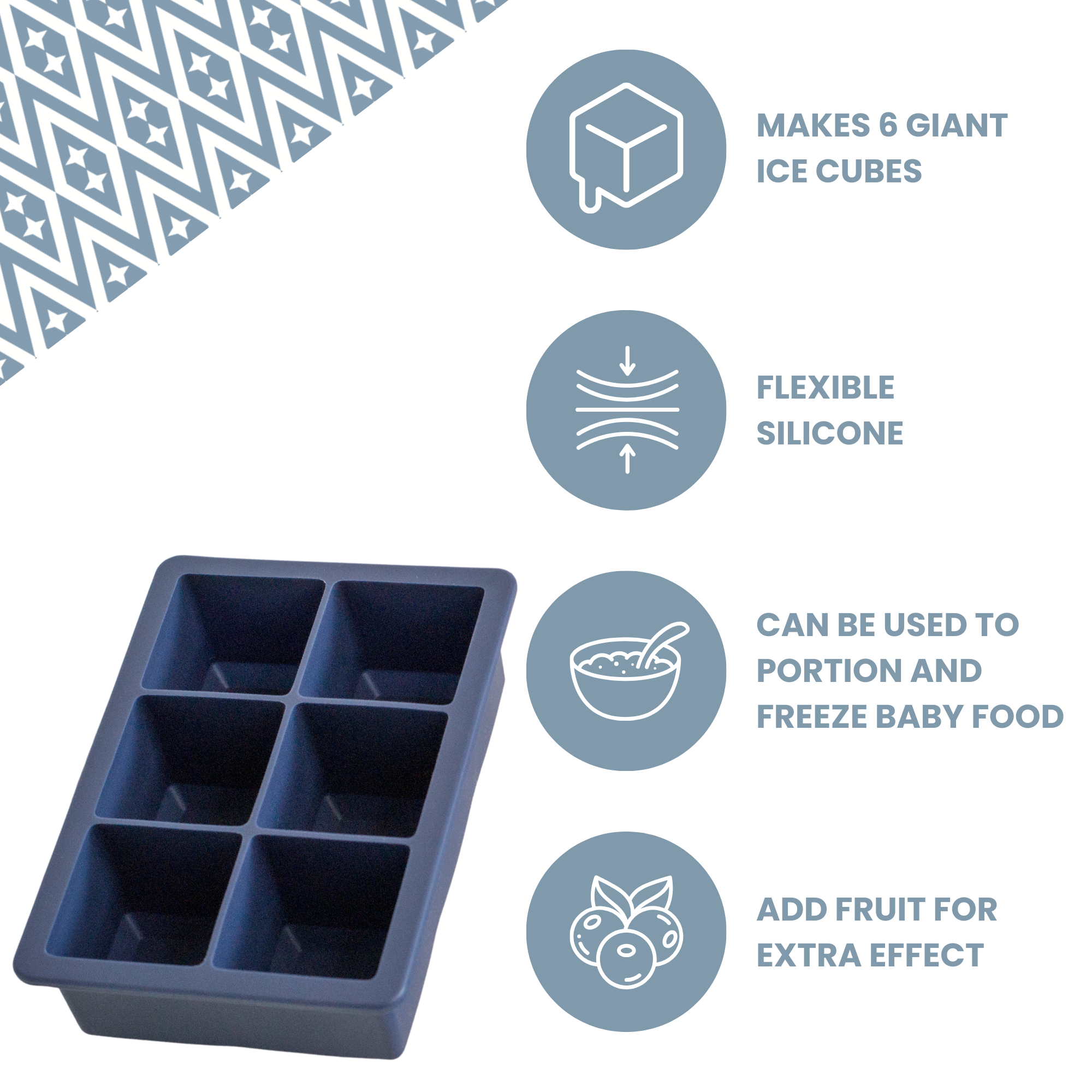 UBERSTAR - Vente Bacs/moules à glaçons - Moule à glaçons géants en silicone avec couvercle7