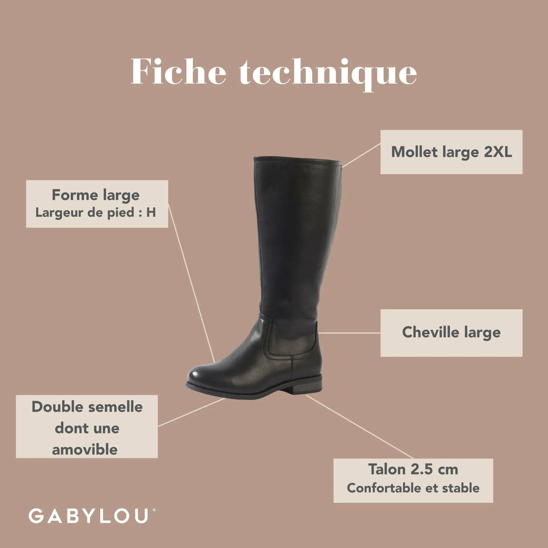 Gabylou - Wholesale Boots - Women's - Wide Calf Boots 2XL - Melania Model21
