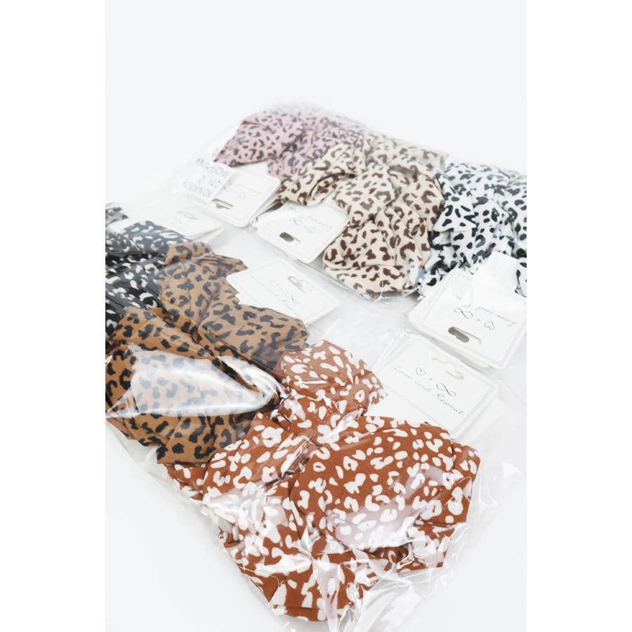 MIX COLOR Large Leopard Scrunchie Set for wholesale on Faire9