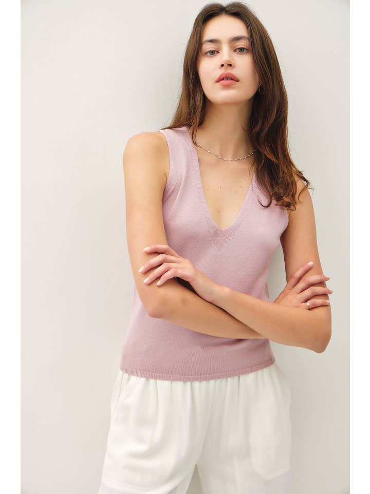 Be Cool - Wholesale Tank Top - Women's - MINIMAL V-NECK SWEATER TANK 2