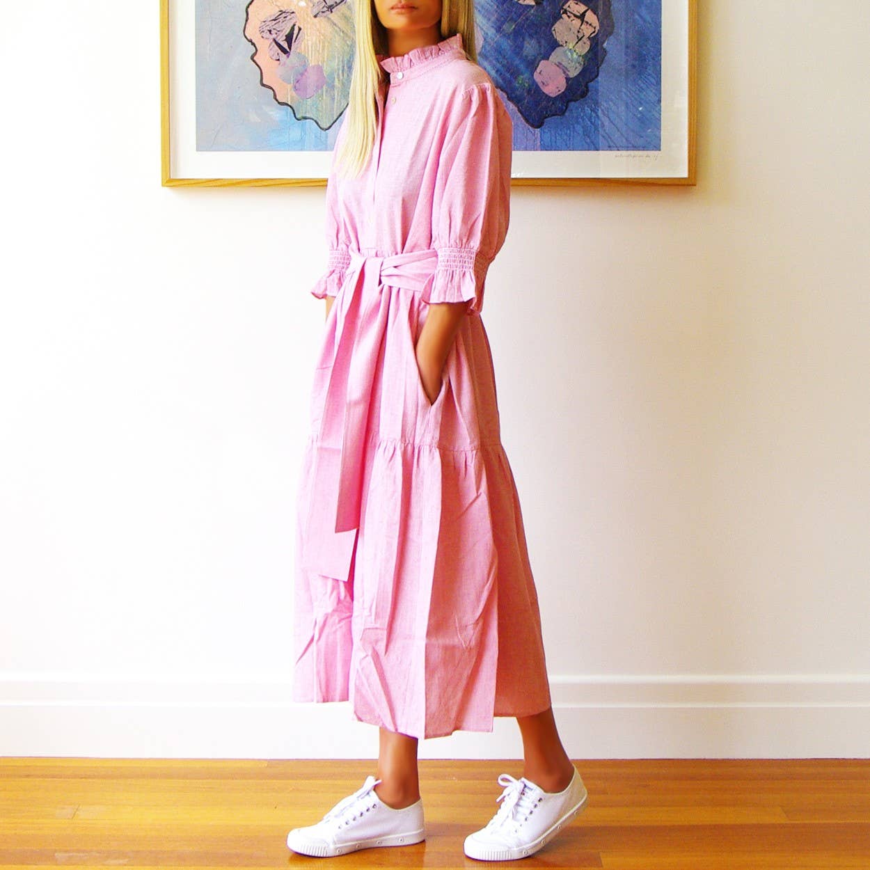 Who's Charlie - Vendita all'ingrosso Vestito - Donna - Vestito Lottie a righe sottili tinto filo4