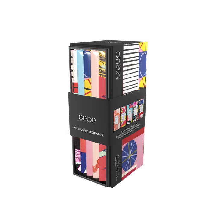 COCO Chocolatier - Wholesale Chocolate Bar - 5 Bar Milk Chocolate Bar Library Collection (Pack of 6)