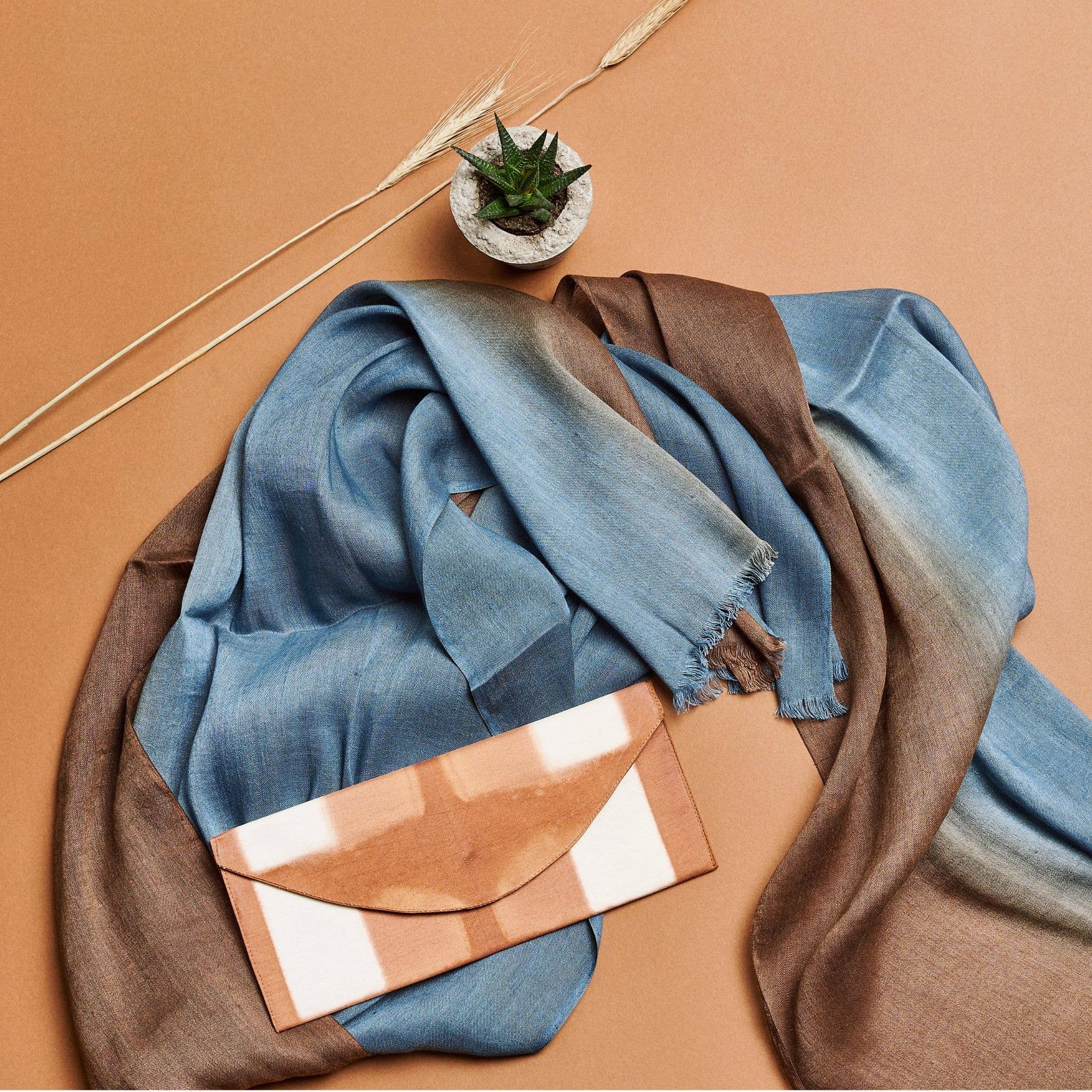 Variously - Wholesale Pouch - Women's - Melo Gold Mulberry Silk Shibori Modern Artisanal Pouch7