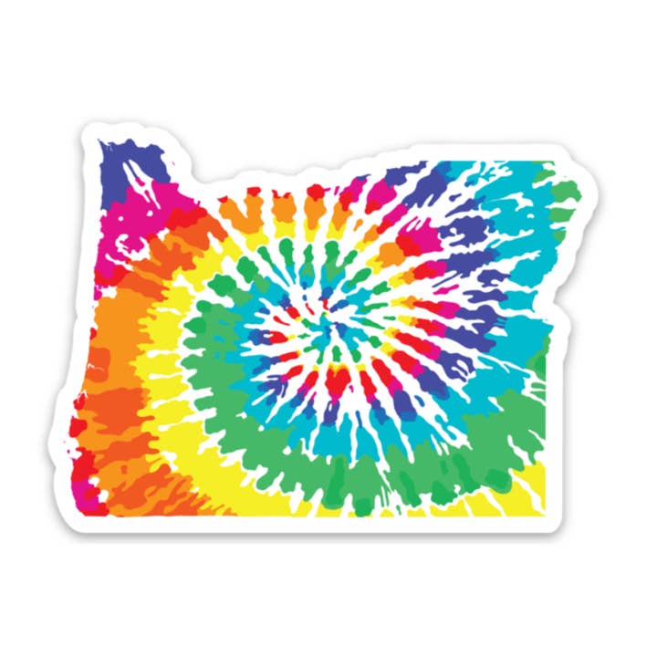 Oregon Tie Dye Sticker for wholesale by The Northwest Store