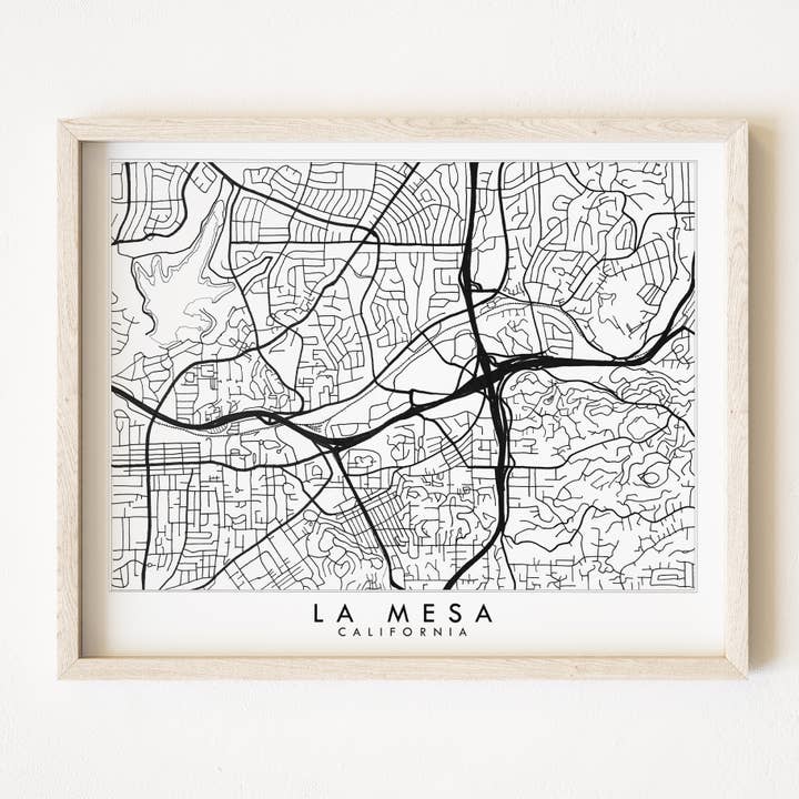 La Mesa California City Lines Map - ART PRINT for wholesale by Turn-of-the-Centuries