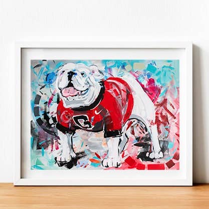Georgia Bulldogs "Uga X Que" by Brandon Thomas | Officially Licensed Archival-Quality University of Georgia Art Print for wholesale by Brandon Art Co