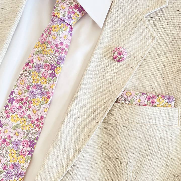 ELSE - Wholesale Necktie - Men's - Purple Floral Neckties For Men, Ties With Purple Flowers4