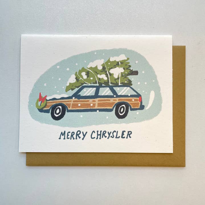Carte de voeux Merry Chrysler pour la vente par Kendra Lee Miller Art