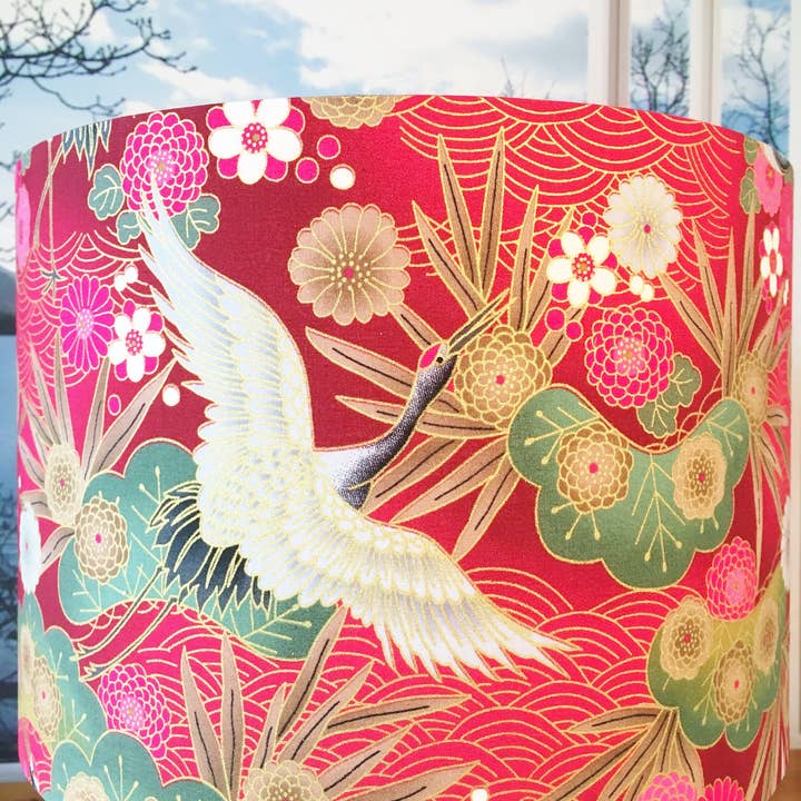 A Shade Unusual - Vendita all'ingrosso Paralumi - Paralume Japanese Cranes (rosso/oro)3
