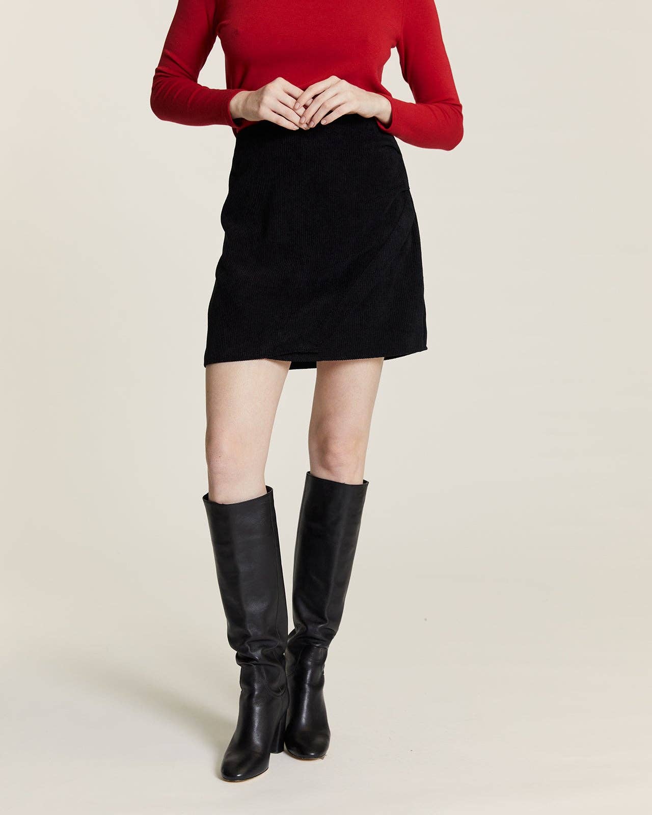 Pepaloves - Wholesale Skirt - Women's - FALDA MINI DE PANA NEGRA1