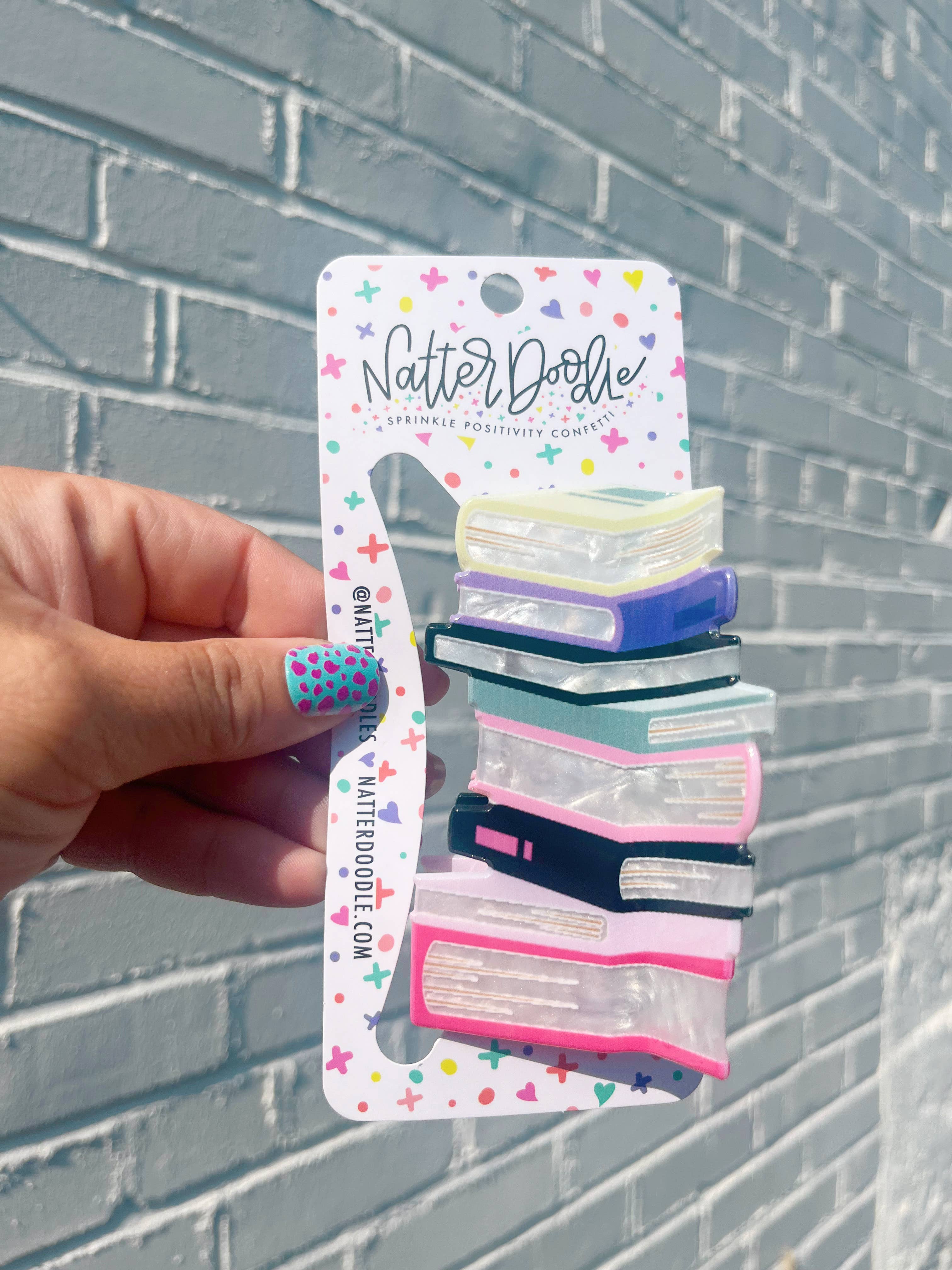 NatterDoodle – wholesale Hair clip – Women’s – Read My Clips Book Hair Claw | Book Lover Hair Accessory 16