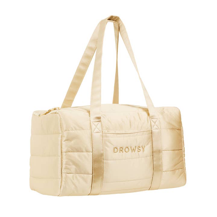 Støvet Guld Silke Weekendtaske for engroshandel hos Drowsy Sleep Co.