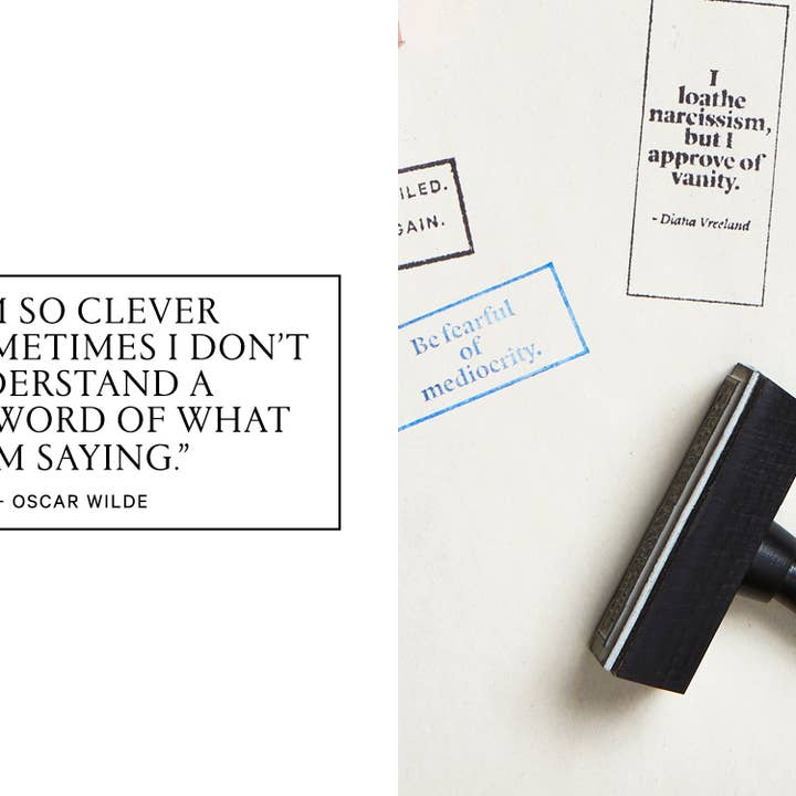 Wms&Co. - Vendita all'ingrosso Timbro in gomma/decorativo - Timbro di Gomma con Citazione Filosofica - Rettangolare20