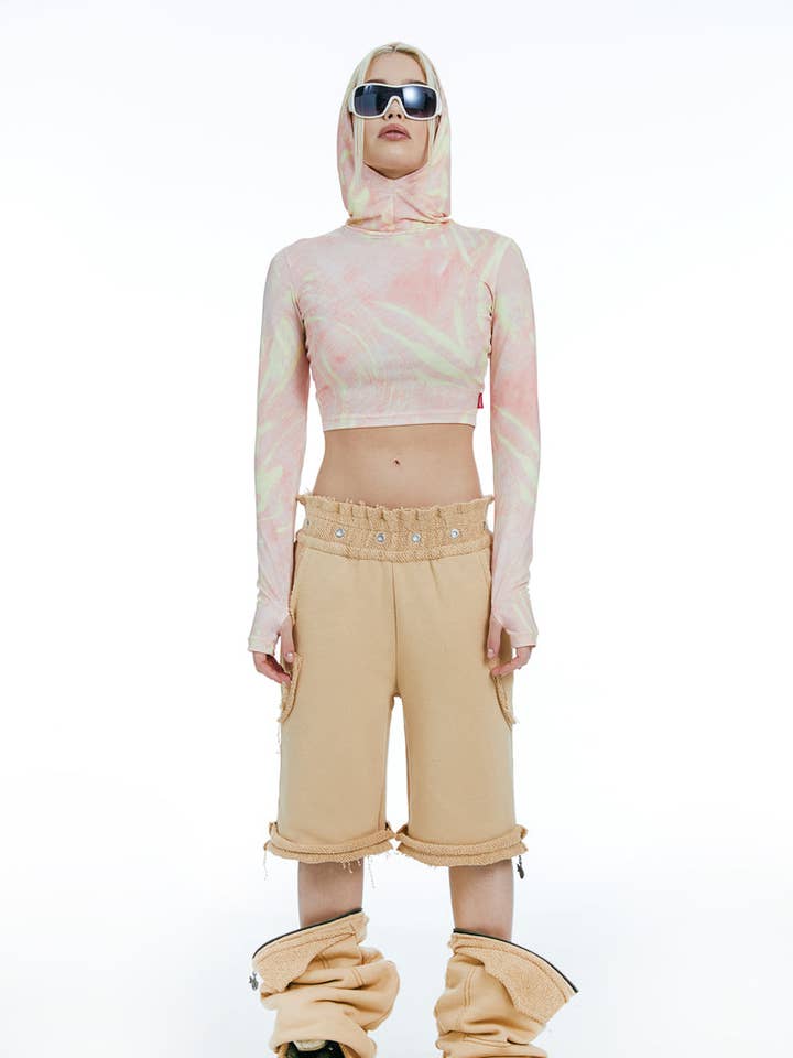 Jogginghose mit Reißverschluss Beige für den Großhandel von PunkyFish London