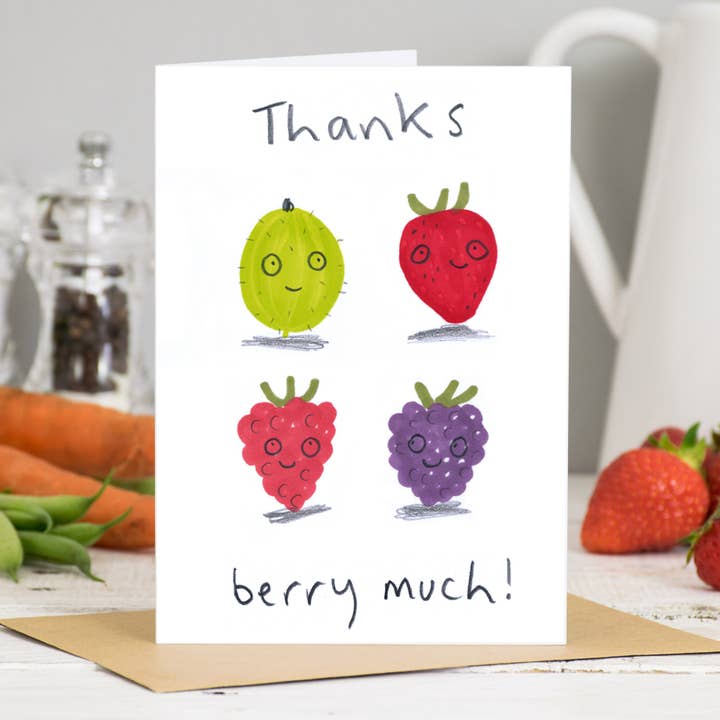 Thanks Berry Much Card for wholesale by Jo Clark Design