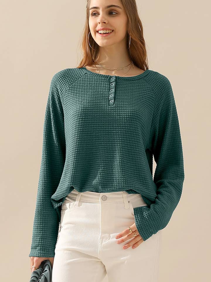 CWTTL724-M_R NECK EYELET DETAILED REGLAN SWEATER KNIT TOP for wholesale by NINEXIS