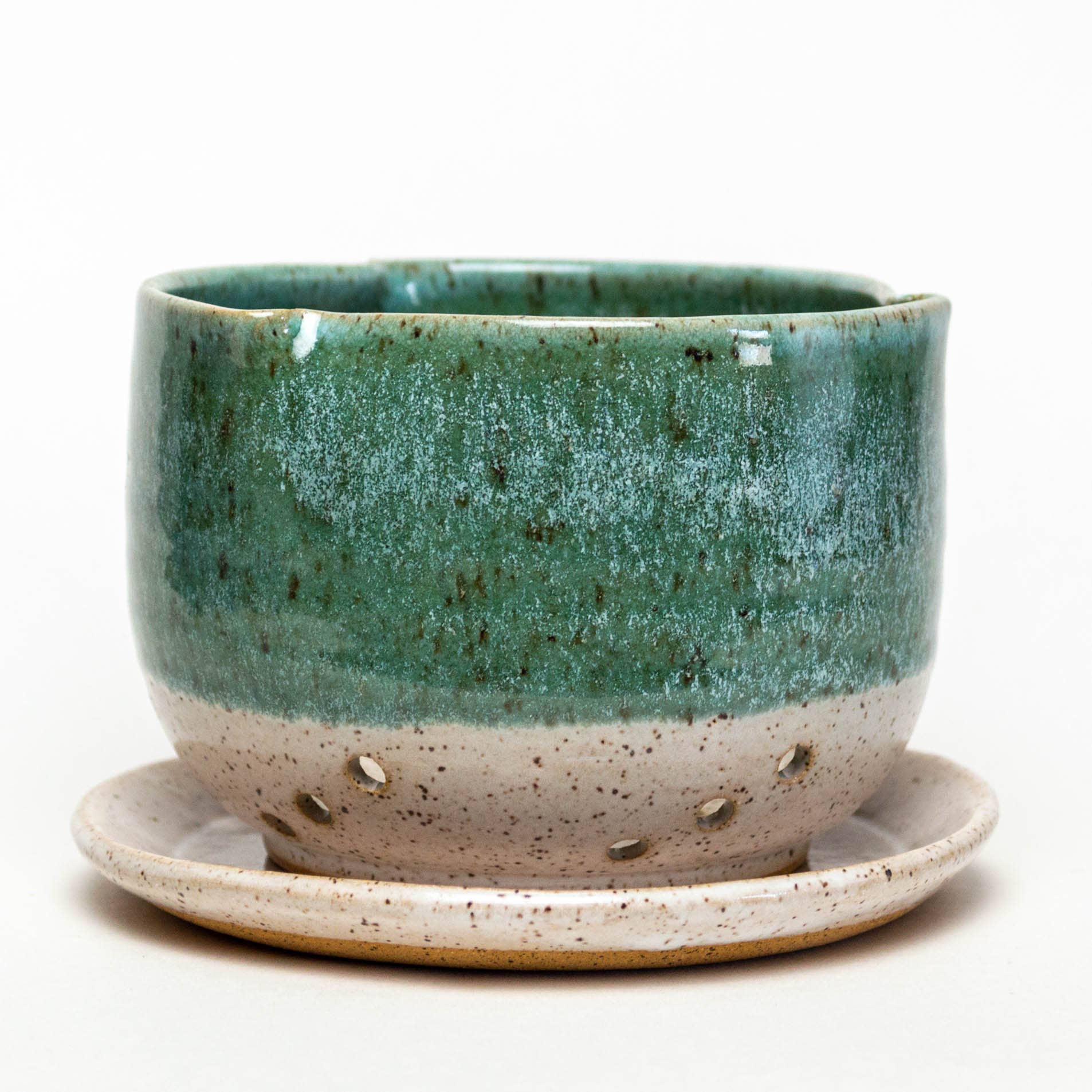 White Squirrel Clayworks – Engroshandel Skål – Berry Skål/Colander - Håndkastet USA Stentøj - Turkis1