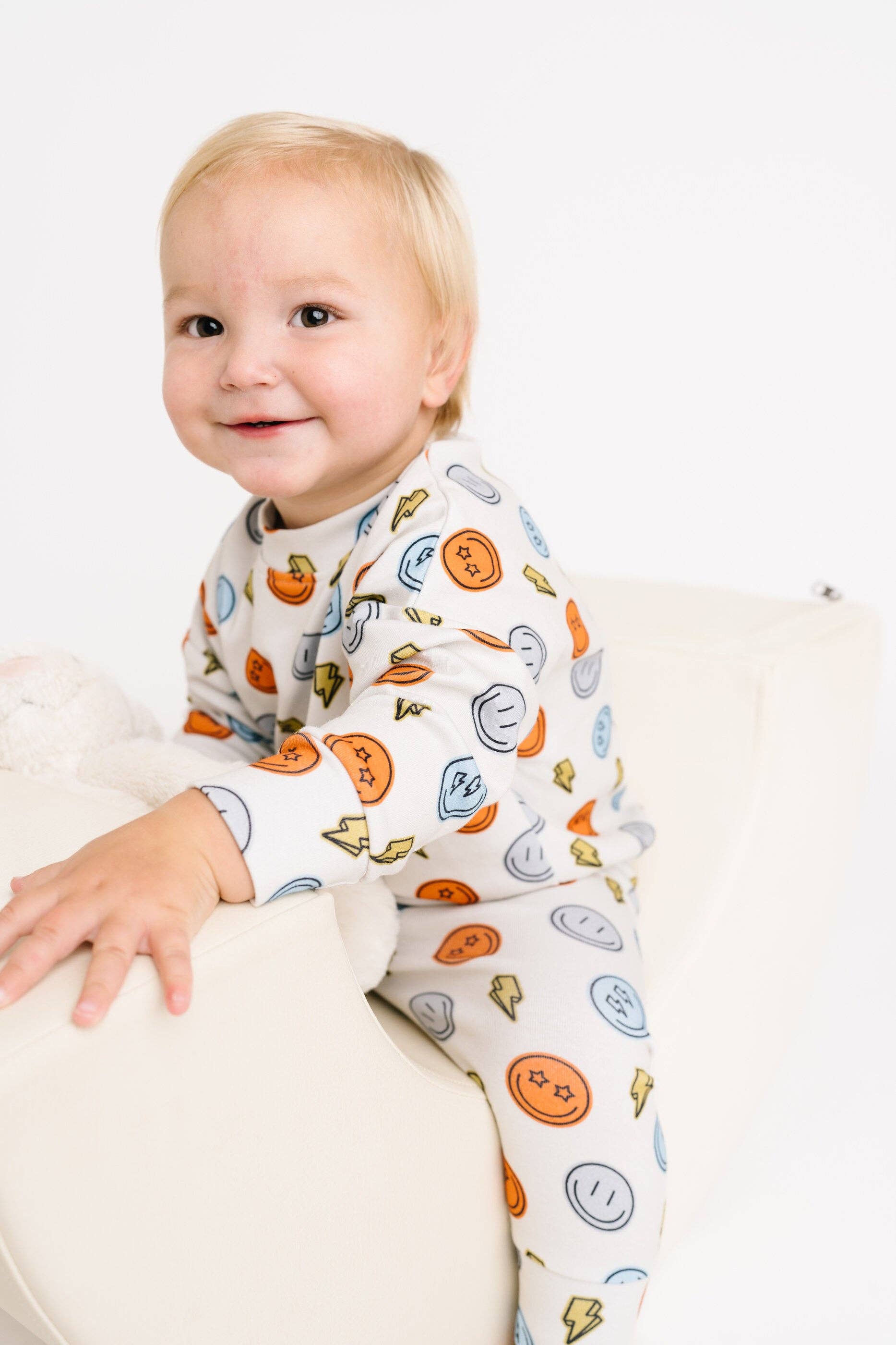 Little One Shop - Wholesale Top & Pant Set - Baby - Electric Smiley Crewneck Set3