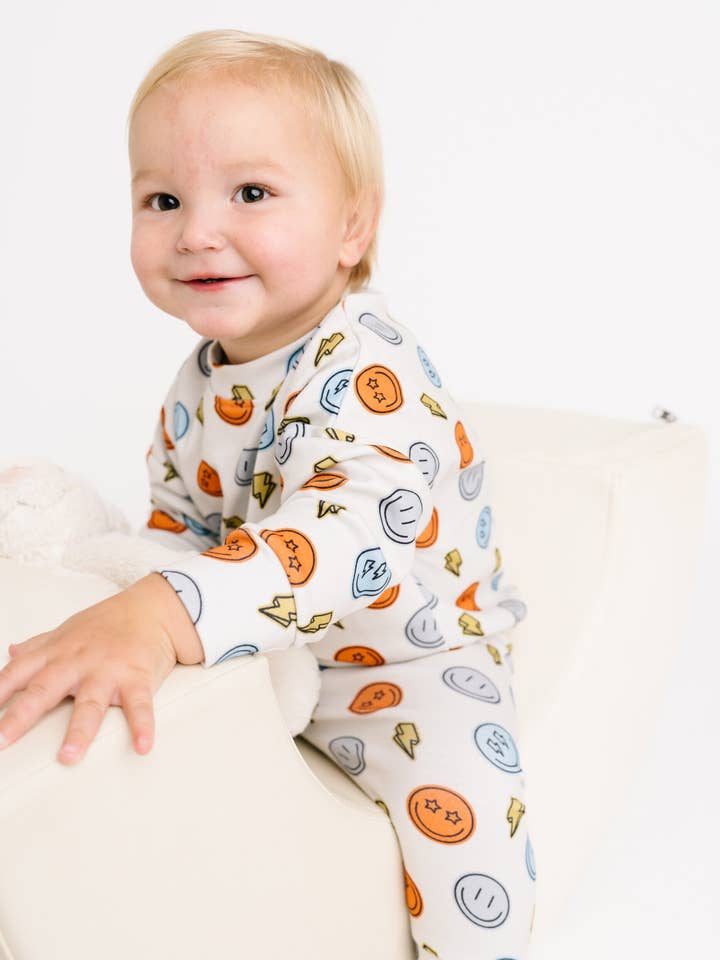 Little One Shop - Wholesale Top & Pant Set - Baby - Electric Smiley Crewneck Set3