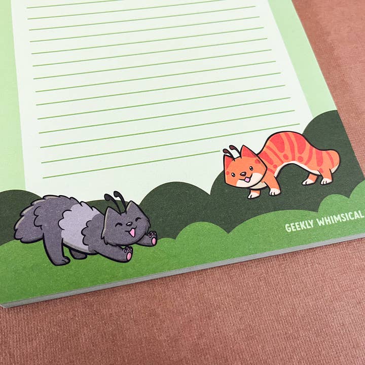 Geekly Whimsical - Wholesale Notepad - CATerpillar Lined Notepad - 8.5 x 5.5 in1