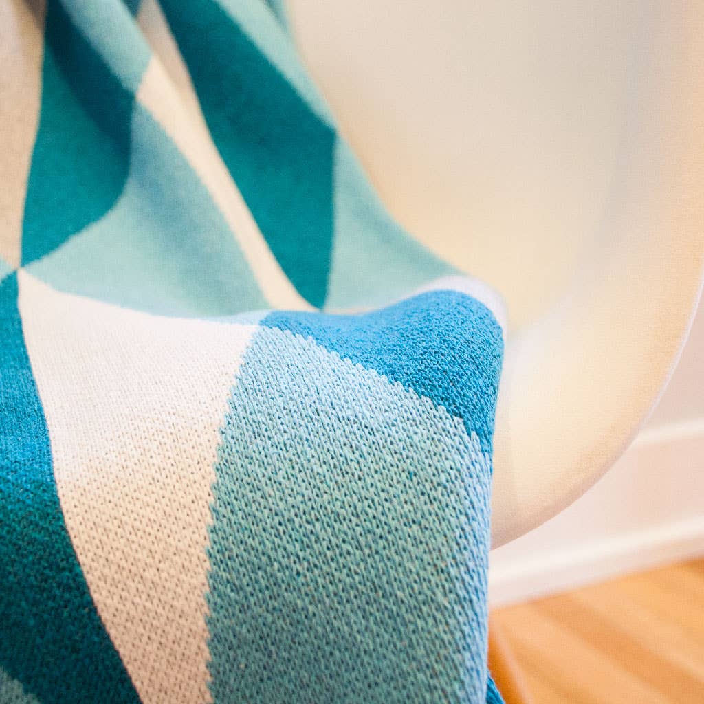 Seek & Swoon – Engroshandel Tæppe – Hope Teal Throw Blanket - bevidsthed om kræft i æggestokkene, hyggeligt2