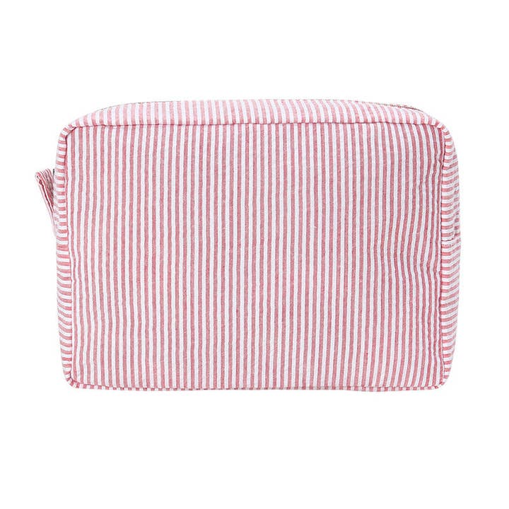 Auraquise - Wholesale Makeup/Cosmetic Bag - Seersucker Striped Makeup Pouch Travel Toiletry Bag5