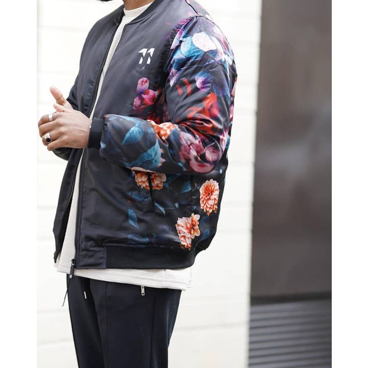 FreshHoods - Wholesale Bomber Jacket - Women's - Vintage Flowers Bomber Jacket4