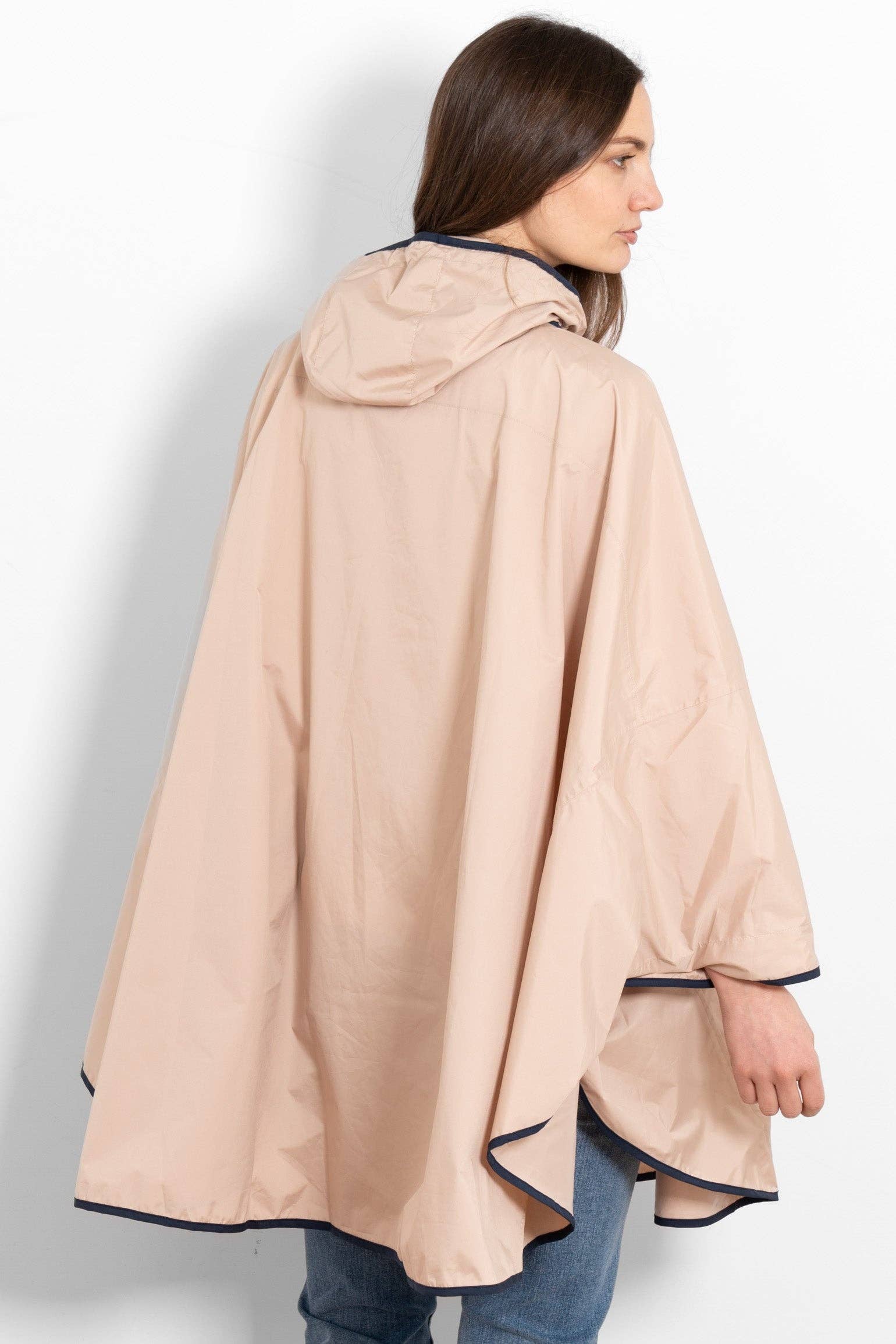 Sarta – wholesale Poncho - Dam – Aspen regnponcho - stenfärgad/mörkblå2