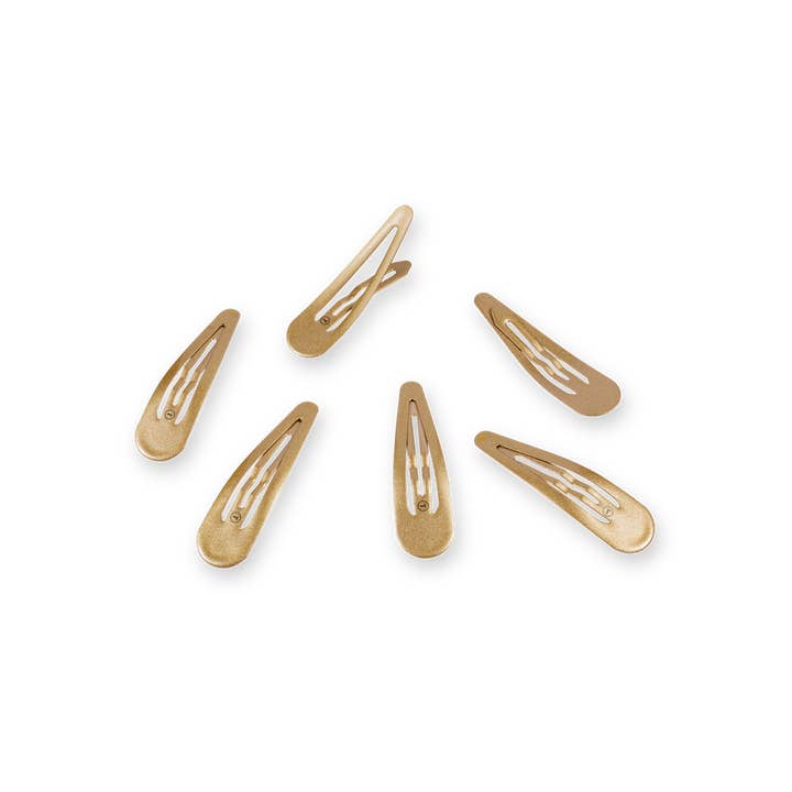 TELETIES - Wholesale Hair Clip - Women's - Snap Clip | Gold | 6 Count