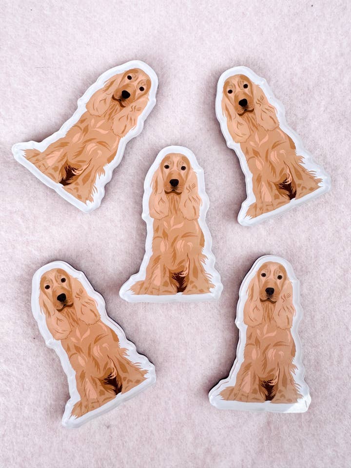 English Cocker Spaniel (blonde) Magnet for wholesale by Our Cheery Corner