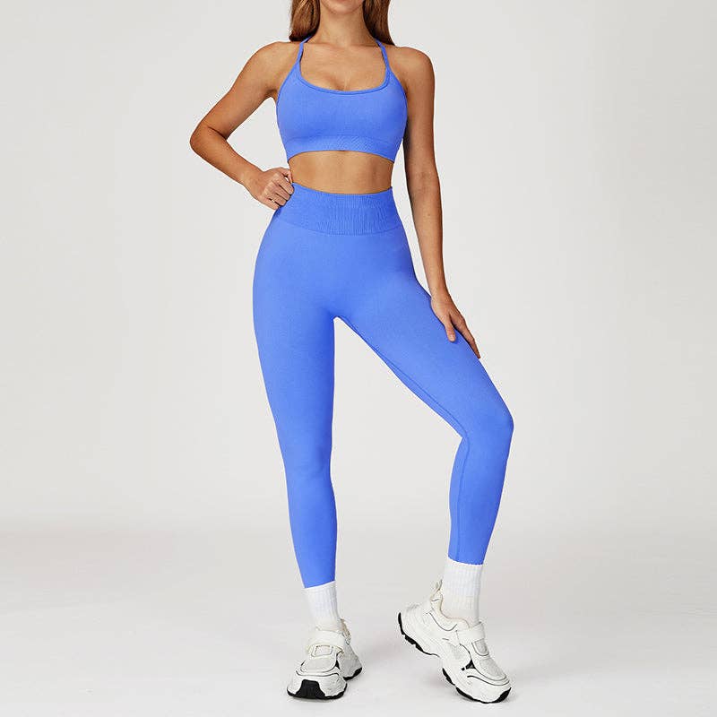 WONDERXFANS – Großhandel Sportbekleidungsset – Damen – Schnelltrocknender Sport-BH + Po-liftende Leggings 2-teiliger Satz22