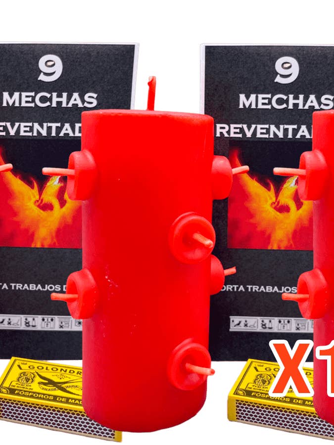 Lote 9 Mechas Rojo para venta al por mayor de VELAS SORT DESDE 1999 SCP