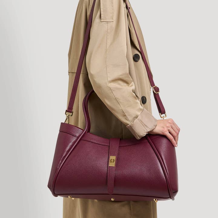 Prestige Milano - Wholesale Tote Bag - Women's - Borsa Mayfair in pelle Togo bordeaux6
