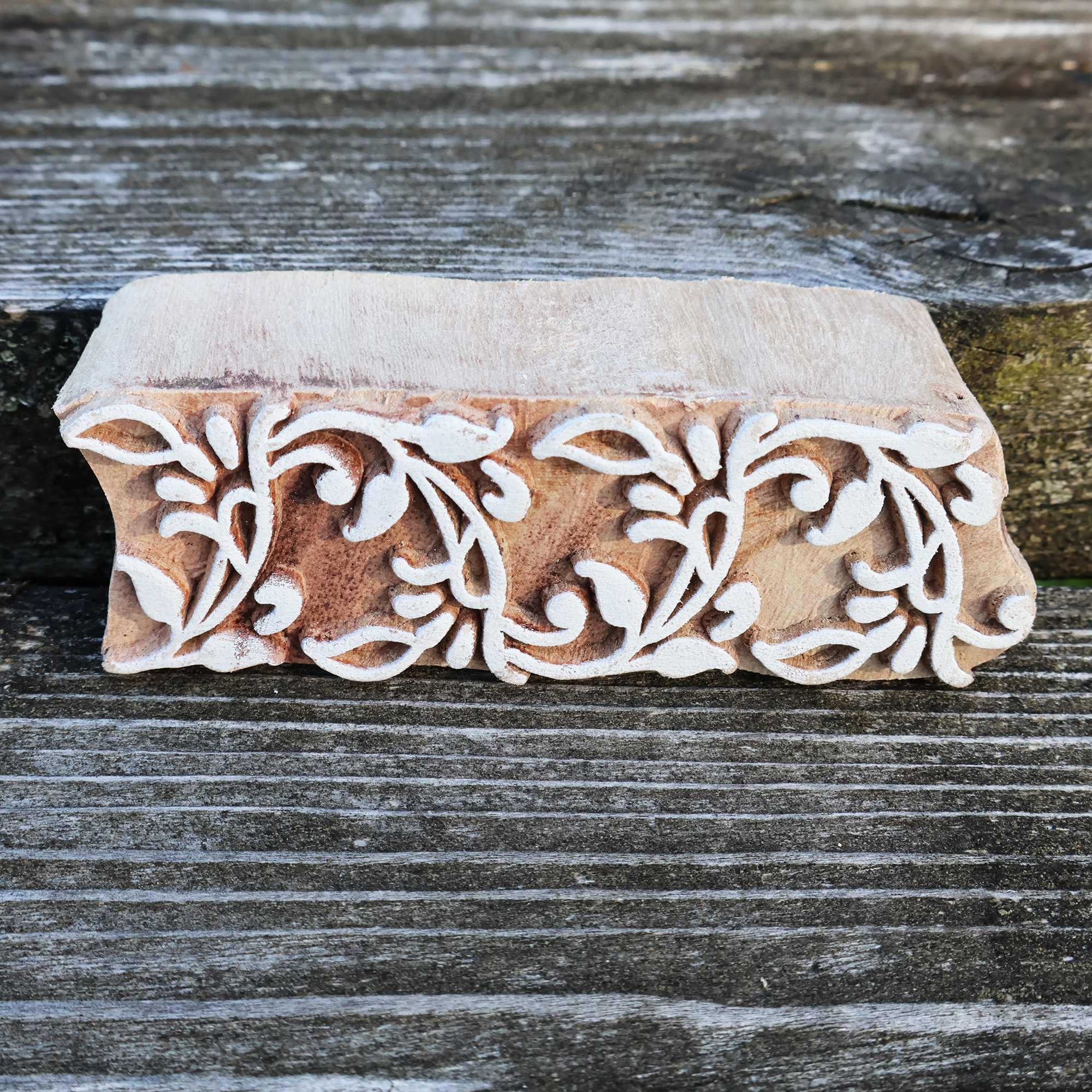 Tribal Trade GmbH – Großhandel Gummi-/Dekostempel – Stempel Holz Bordüre 7,5cm Modell 03 Borte Holzstempel5