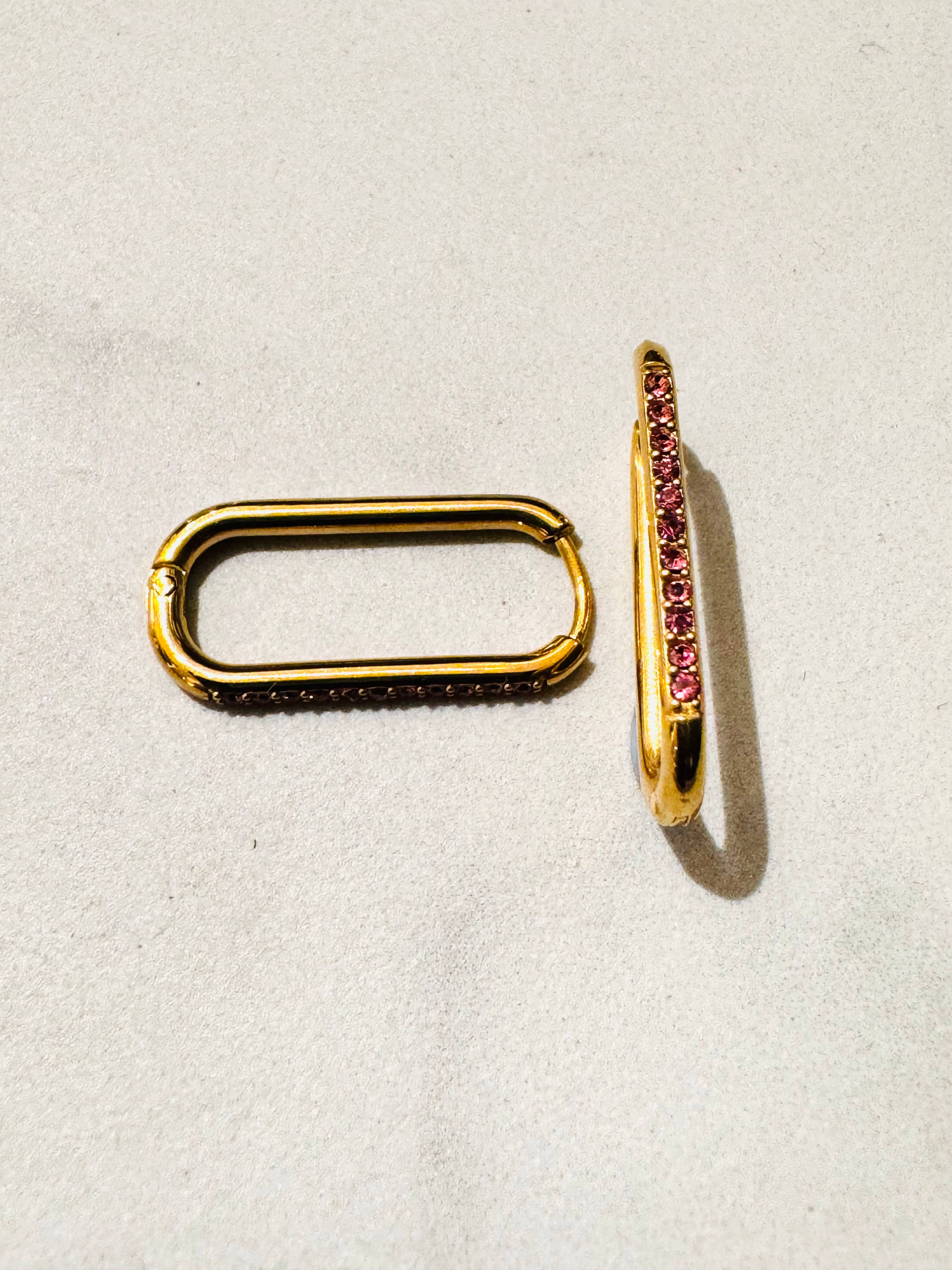 Cassette Barcelona - Wholesale Hoop Earrings - Arlo Stainless Steel Rectangular Earrings 6