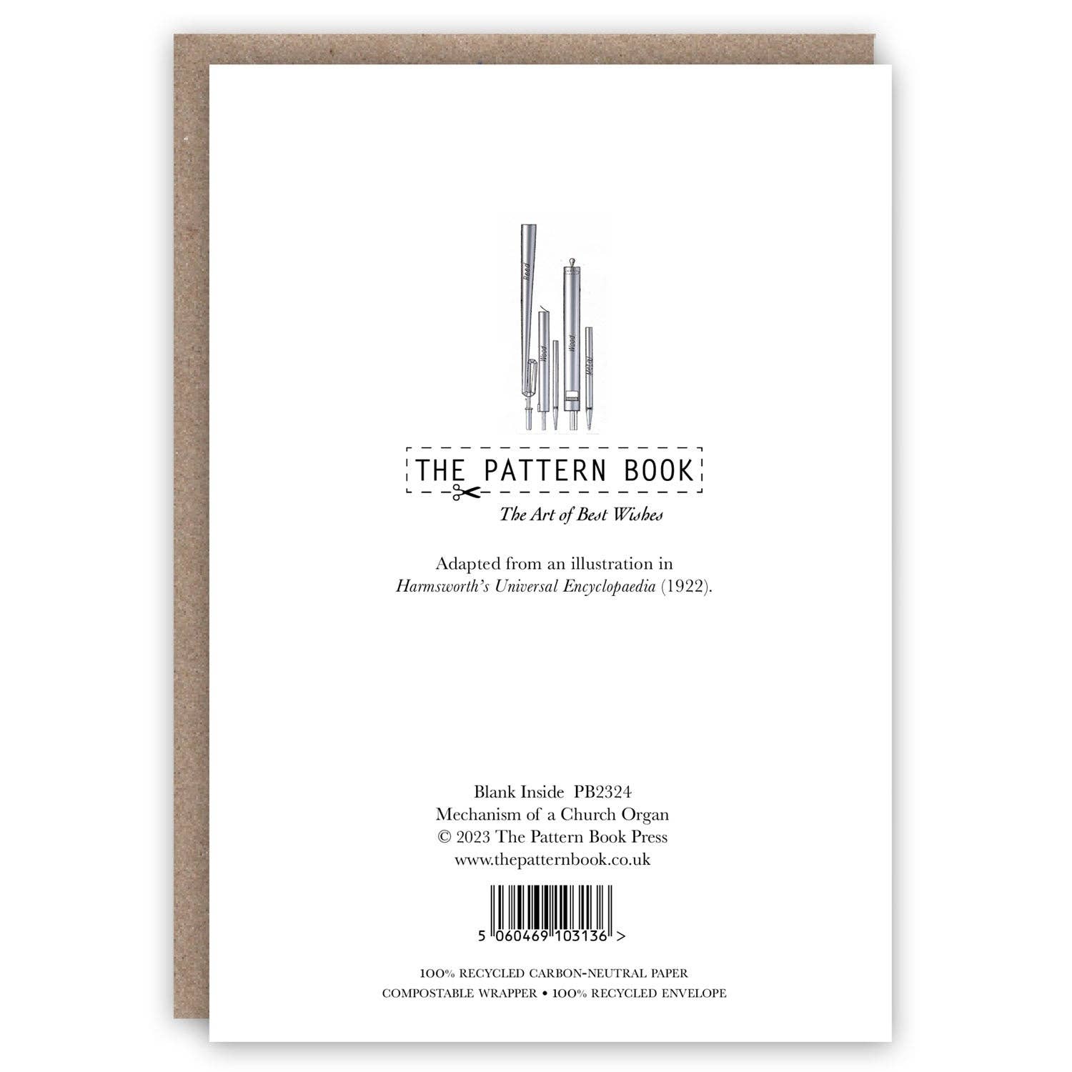 The Pattern Book – wholesale Everyday greeting card – Mechanism of a Church Organ1