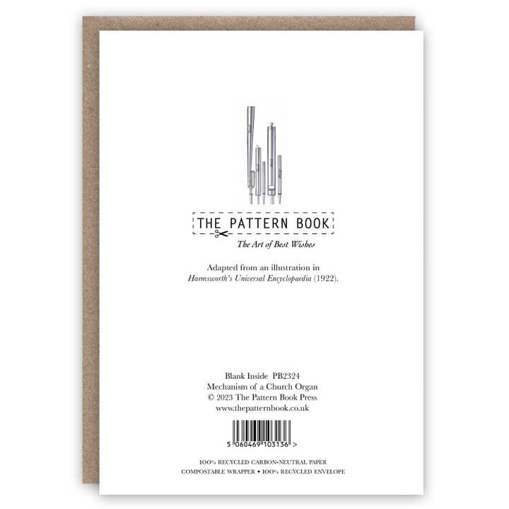The Pattern Book – wholesale Everyday greeting card – Mechanism of a Church Organ1